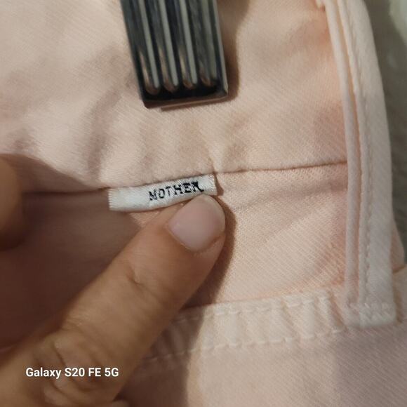 Mother Womens High Waisted Looker Ankle Fray Jeans Size 25 Pink Distressed - Picture 6 of 12